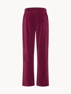 Homewear|Pantaloni palazzo in velluto Rosso ciliegia