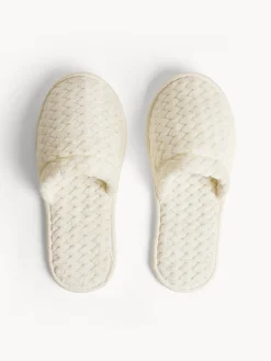 Homewear|Pantofole in pile motivo zig zag Bianco latte