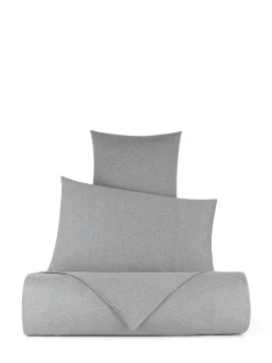 coincasa Biancheria Da Letto|Copripiumini|Parure copripiumino jersey di cotone tinta unita Grigio
