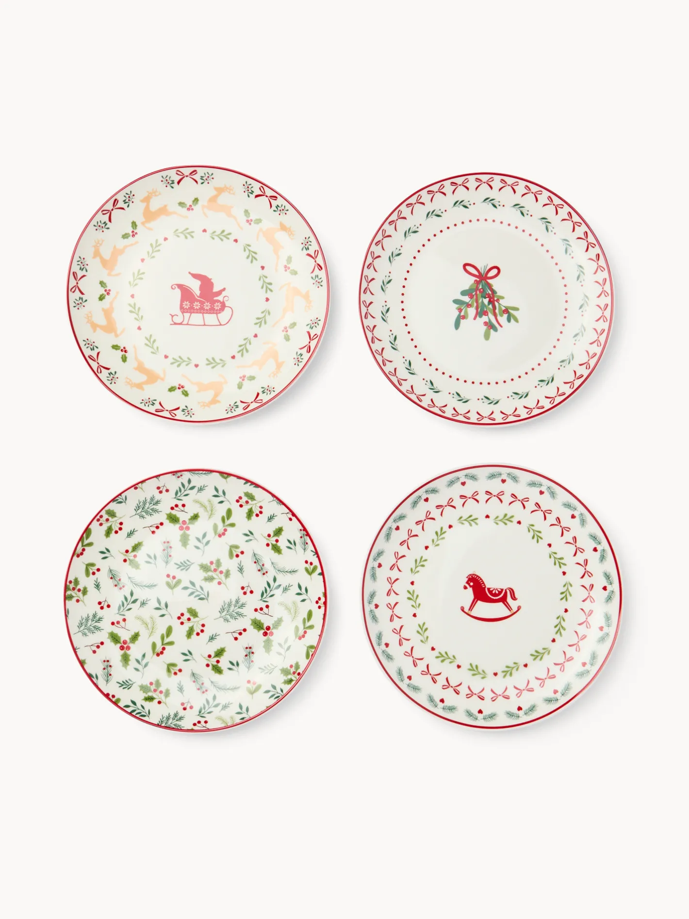 coincasa Piatti|Piatti Natalizi|Piattini pane in new bone china decoro crochet Bianco