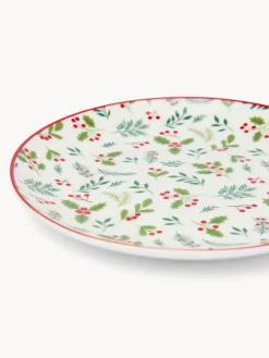 coincasa Piatti|Piatti Natalizi|Piattini pane in new bone china decoro crochet Bianco