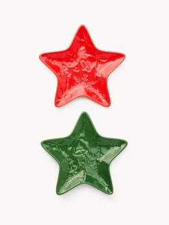 coincasa Piatti|Piatti Natalizi|Piattino in porcellana a stella Multicolor