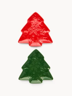 coincasa Piatti|Piatti Natalizi|Piattino in porcellana ad alberello Multicolor