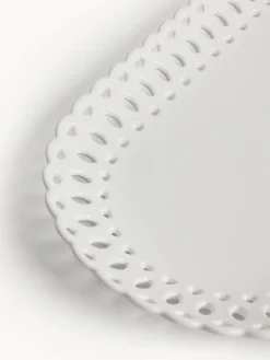 coincasa Piatti|Piatto da portata in porcellana traforata Bianco