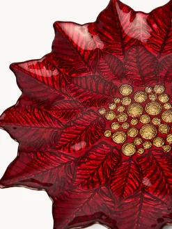 coincasa Piatti|Piatti Natalizi|Piatto da portata in vetro a stella di Natale Rosso