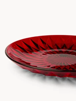 coincasa Piatti|Piatti Natalizi|Piatto da portata in vetro spruzzato stampato Rosso