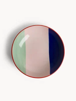 coincasa Piatti|Piatto fondo in ceramica a righe colorate Multicolor