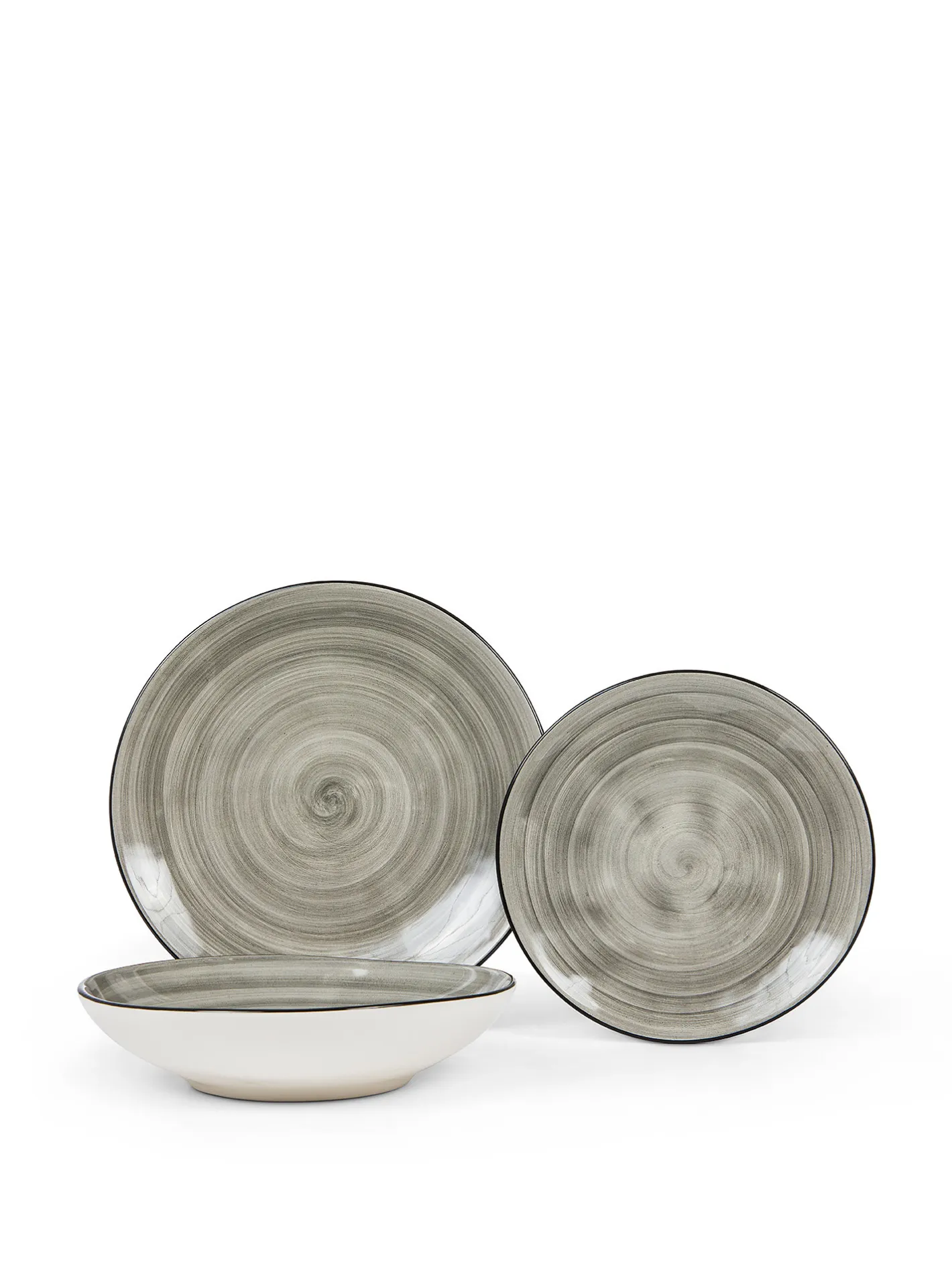 coincasa Piatti|Piatto fondo in stoneware Tokyo Grigio
