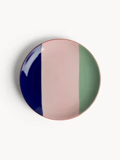 coincasa Piatti|Piatto frutta in ceramica a righe colorate Multicolor