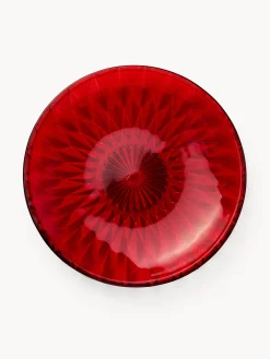 coincasa Piatti|Piatti Natalizi|Piatto frutta in vetro spruzzato stampato Rosso