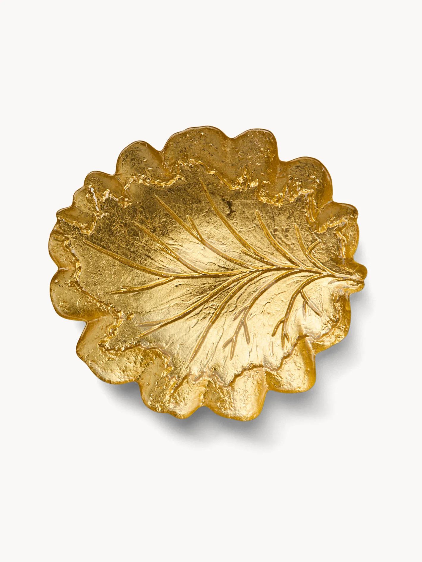 coincasa Piatti|Piatto in vetro a foglia Oro