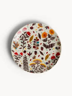 Piatti|Piatto pane in stoneware motivo foglioline Multicolor