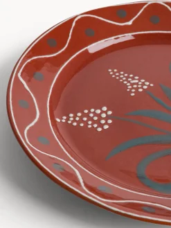 Piatti|Piatto piano Austin ceramica stoneware dipinta a mano Rosso mattone