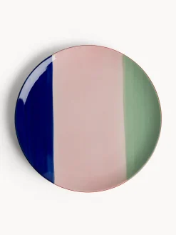 coincasa Piatti|Piatto piano in ceramica a righe colorate Multicolor