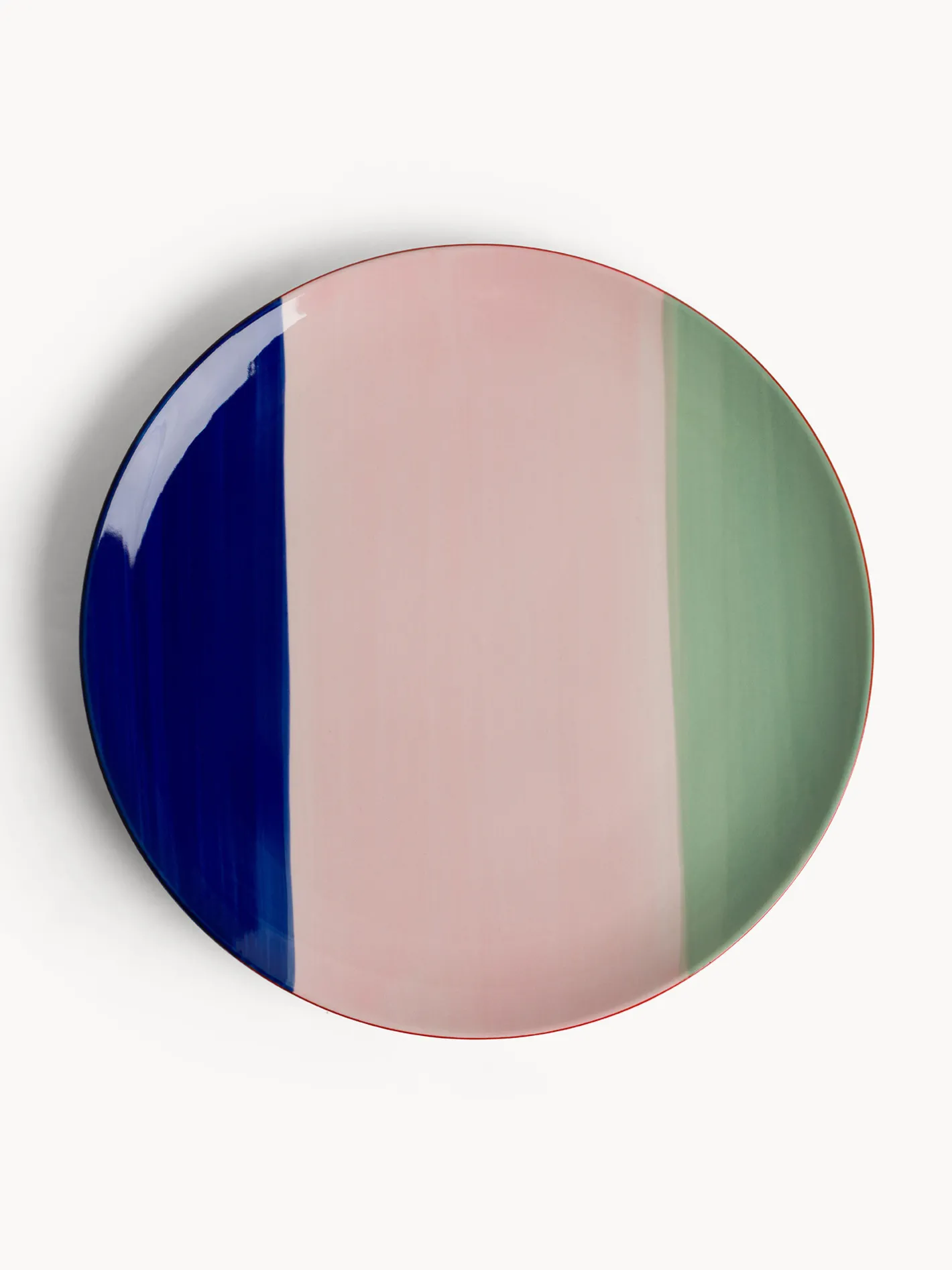 coincasa Piatti|Piatto piano in ceramica a righe colorate Multicolor