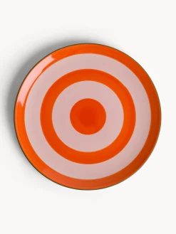coincasa Piatti|Piatto piano in ceramica a righe circolari Multicolor