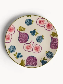 Piatti|Piatto piano in ceramica motivo fichi dipinto a mano Multicolor