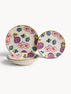 Piatti|Piatto piano in ceramica motivo fichi dipinto a mano Multicolor