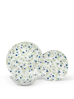 coincasa Piatti|Piatto piano porcellana motivo fiorellino Bianco