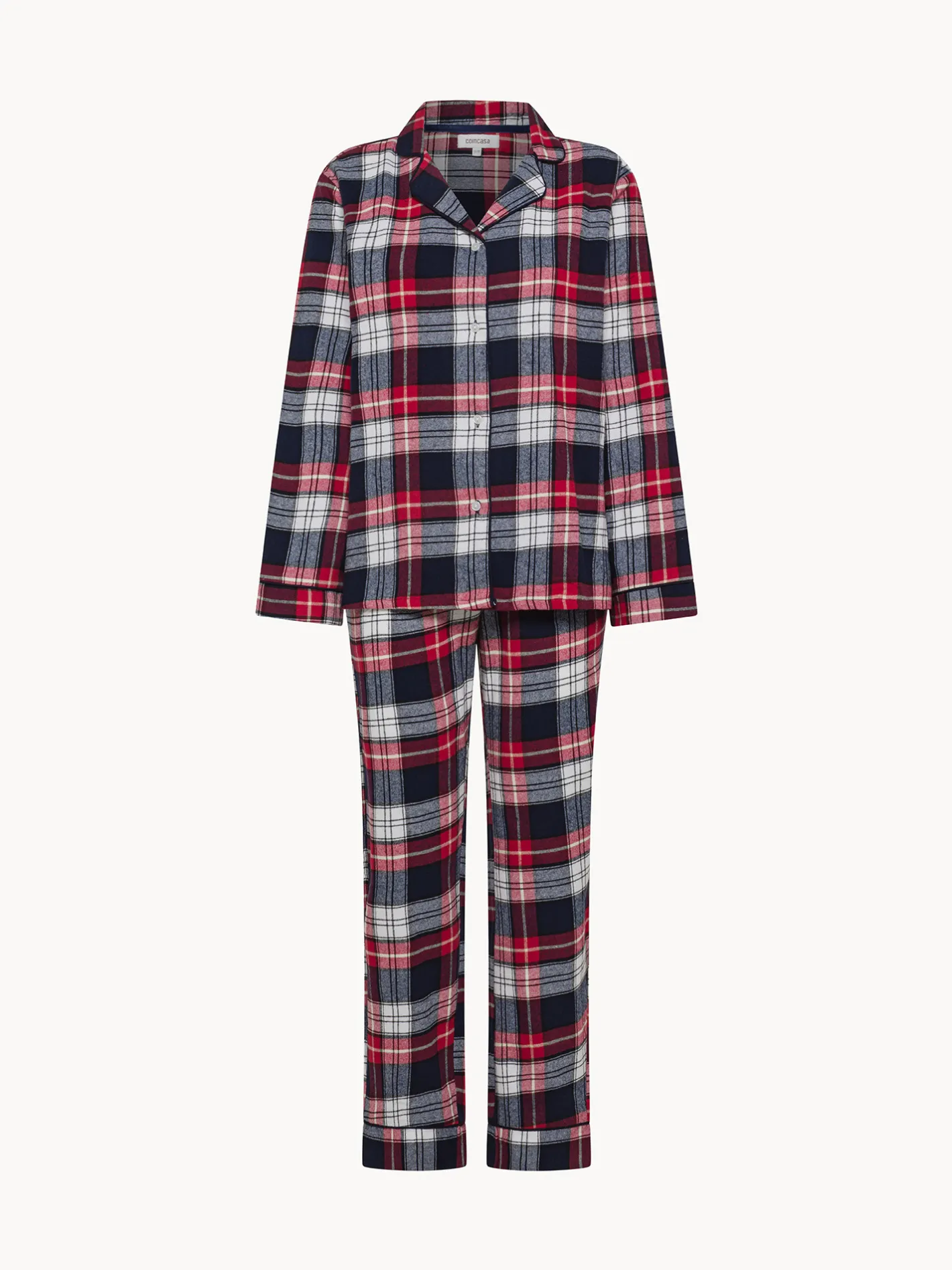 Homewear|Pigiama in flanella motivo tartan Blu