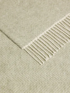 coincasa Biancheria Da Letto|Coperte E Plaid|Plaid a spina di pesce made in Italy con filati riciclati Grigio chiaro