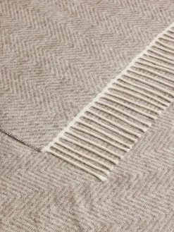 coincasa Biancheria Da Letto|Coperte E Plaid|Plaid a spina di pesce made in Italy con filati riciclati Grigio