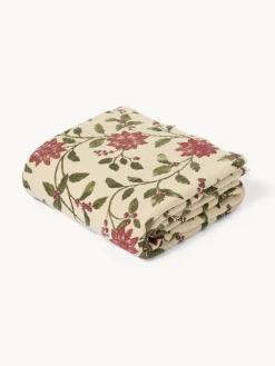 coincasa Coperte E Plaid|Camera Da Letto|Plaid in garza di cotone stampa artigianale Rosso