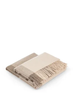 coincasa Biancheria Da Letto|Coperte E Plaid|Plaid in lana e cashmere Portofino Beige/Marrone