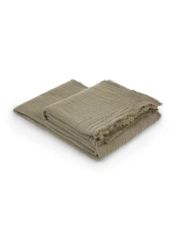 society limonta Biancheria Da Letto|Coperte E Plaid|Plaid morbidissimo in pura lana Special Capsule SOCIETY Made in Italy per Coincasa Verde scuro