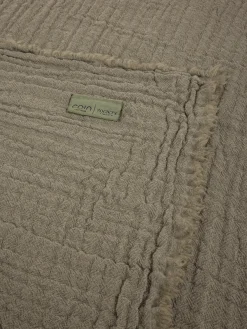 society limonta Biancheria Da Letto|Coperte E Plaid|Plaid morbidissimo in pura lana Special Capsule SOCIETY Made in Italy per Coincasa Verde scuro