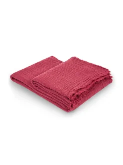 society limonta Biancheria Da Letto|Coperte E Plaid|Plaid morbidissimo in pura lana Special Capsule SOCIETY Made in Italy per Coincasa Rosso scuro