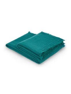 society limonta Biancheria Da Letto|Coperte E Plaid|Plaid morbidissimo in pura lana Special Capsule SOCIETY Made in Italy per Coincasa Petrolio