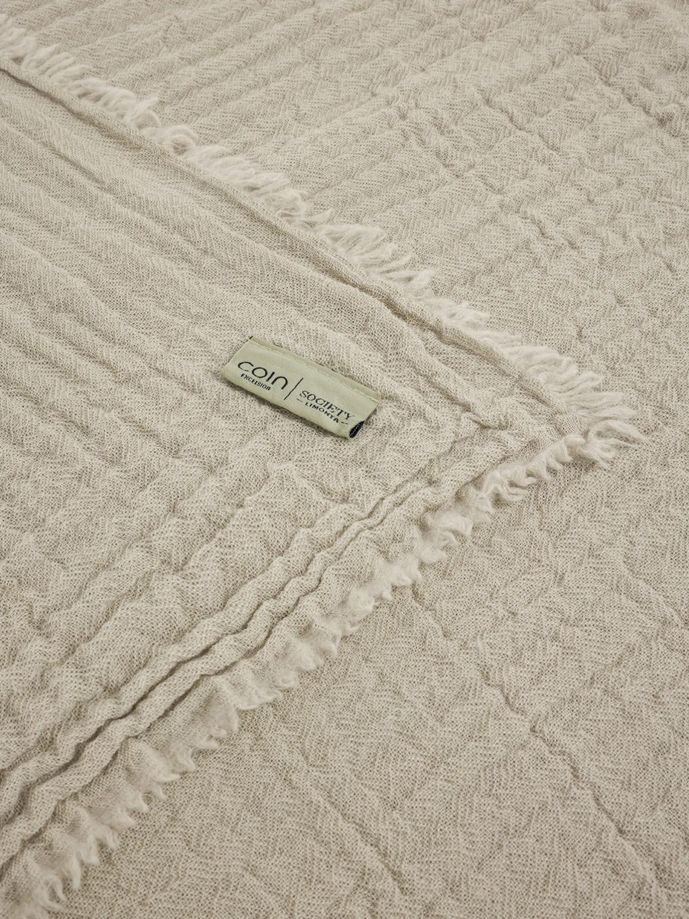 society limonta Biancheria Da Letto|Coperte E Plaid|Plaid morbidissimo in pura lana Special Capsule SOCIETY Made in Italy per Coincasa Beige