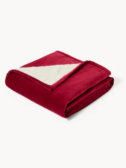 coincasa Coperte E Plaid|Camera Da Letto|Plaid velluto e sherpa Rosso