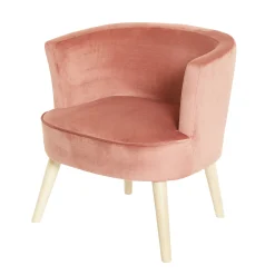 coincasa Divani Poltrone E Pouf|Poltrona in velluto New Juju Rosa cipria