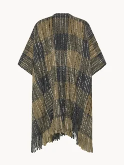 Homewear|Poncho bouclé motivo tartan Multicolor