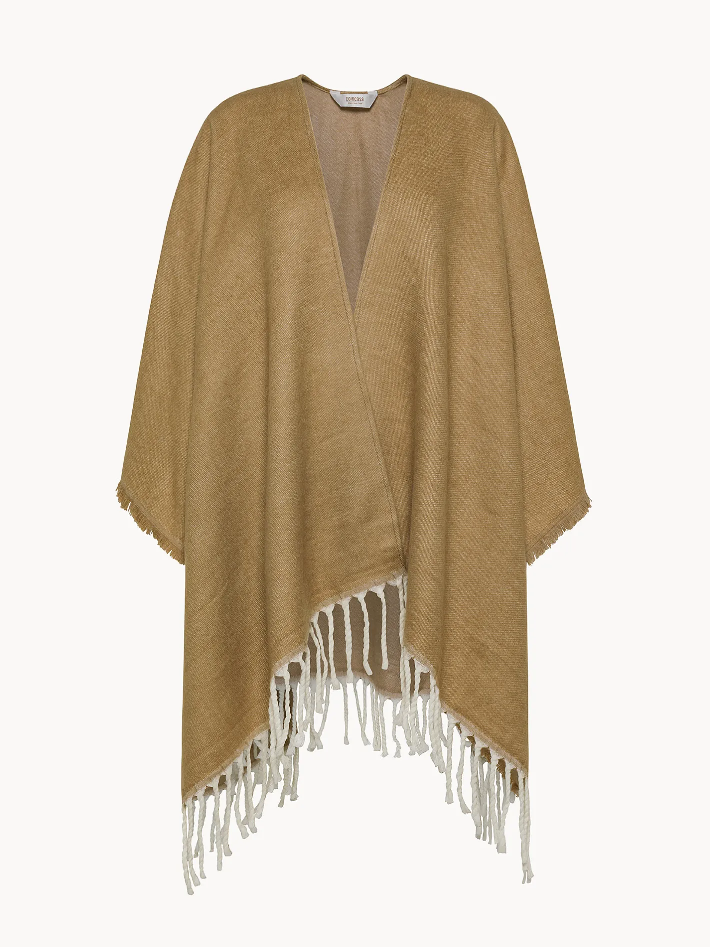 Homewear|Poncho sfrangiato bicolore Beige