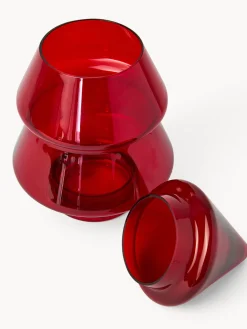 coincasa Contenitori E Cestini|Coppe E Contenitori Natalizi|Porta dolci in vetro spruzzato ad albero Rosso