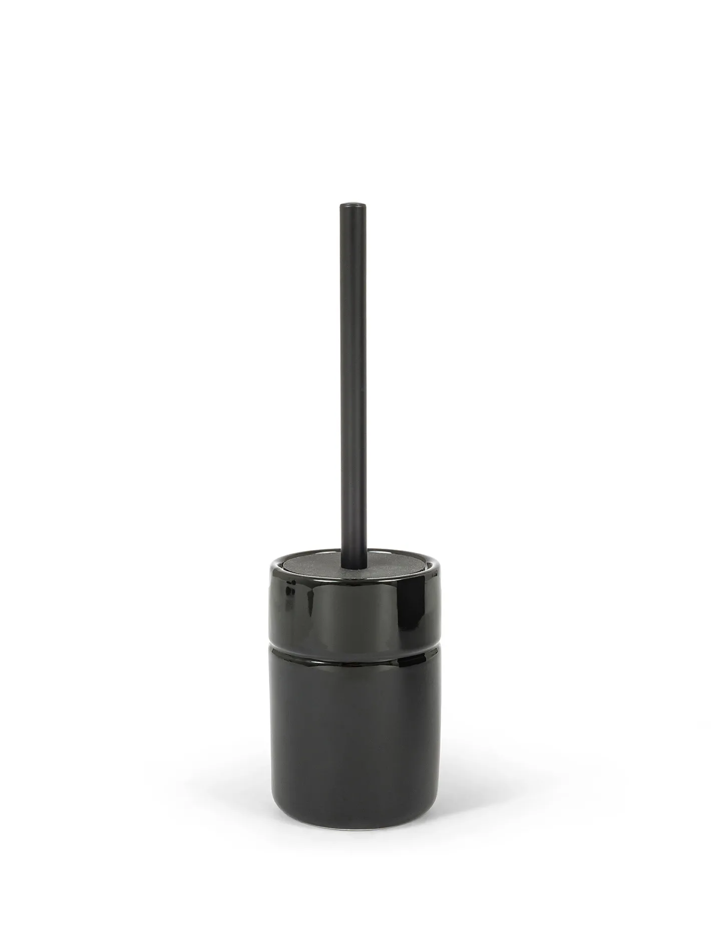 coincasa Accessori Bagno|Biancheria Bagno|Porta scopino in ceramica lucida Nero