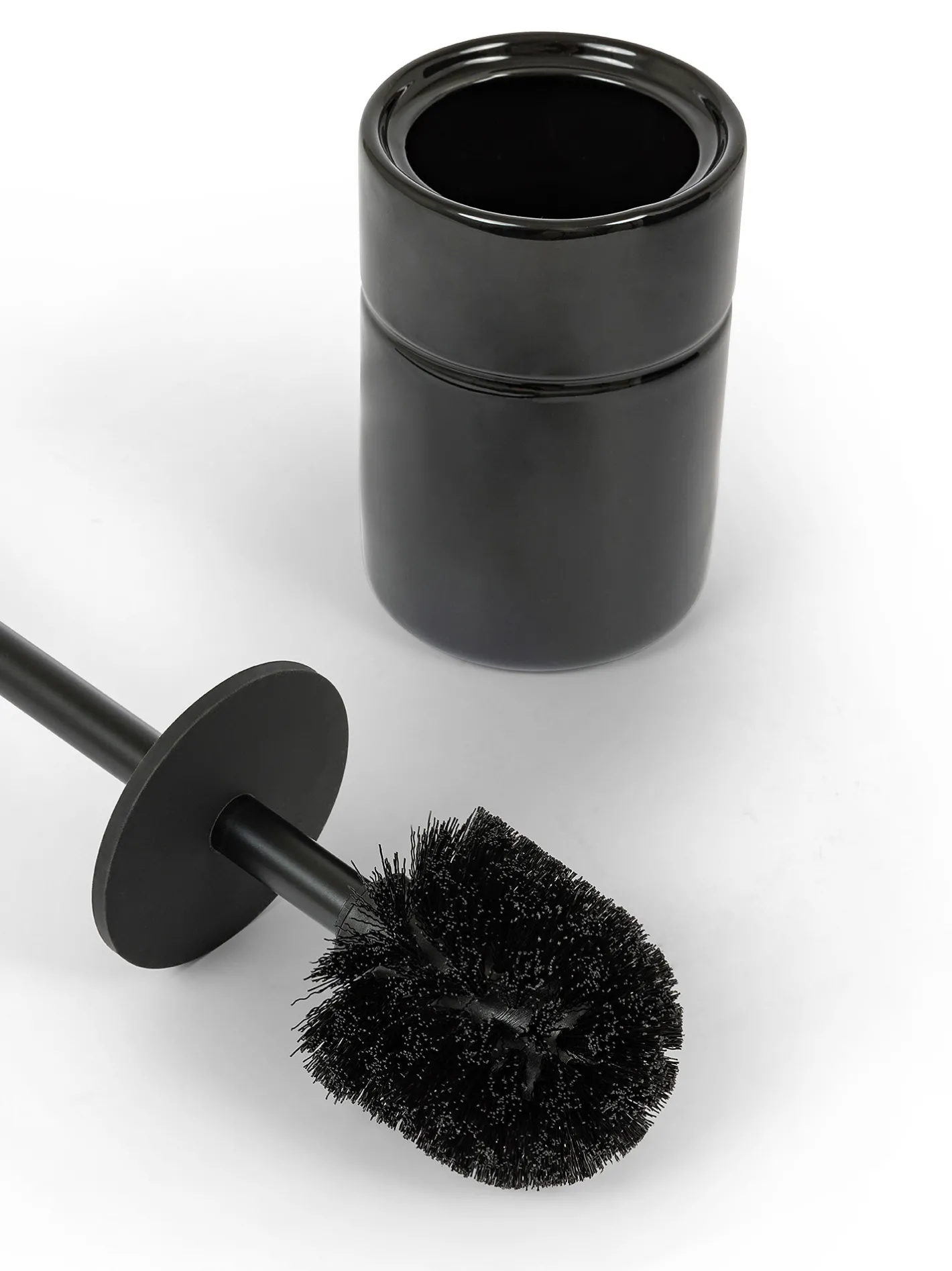 coincasa Accessori Bagno|Biancheria Bagno|Porta scopino in ceramica lucida Nero