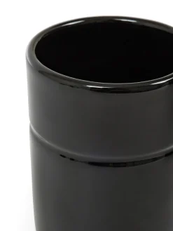 coincasa Accessori Bagno|Biancheria Bagno|Porta spazzolini in ceramica lucida Nero