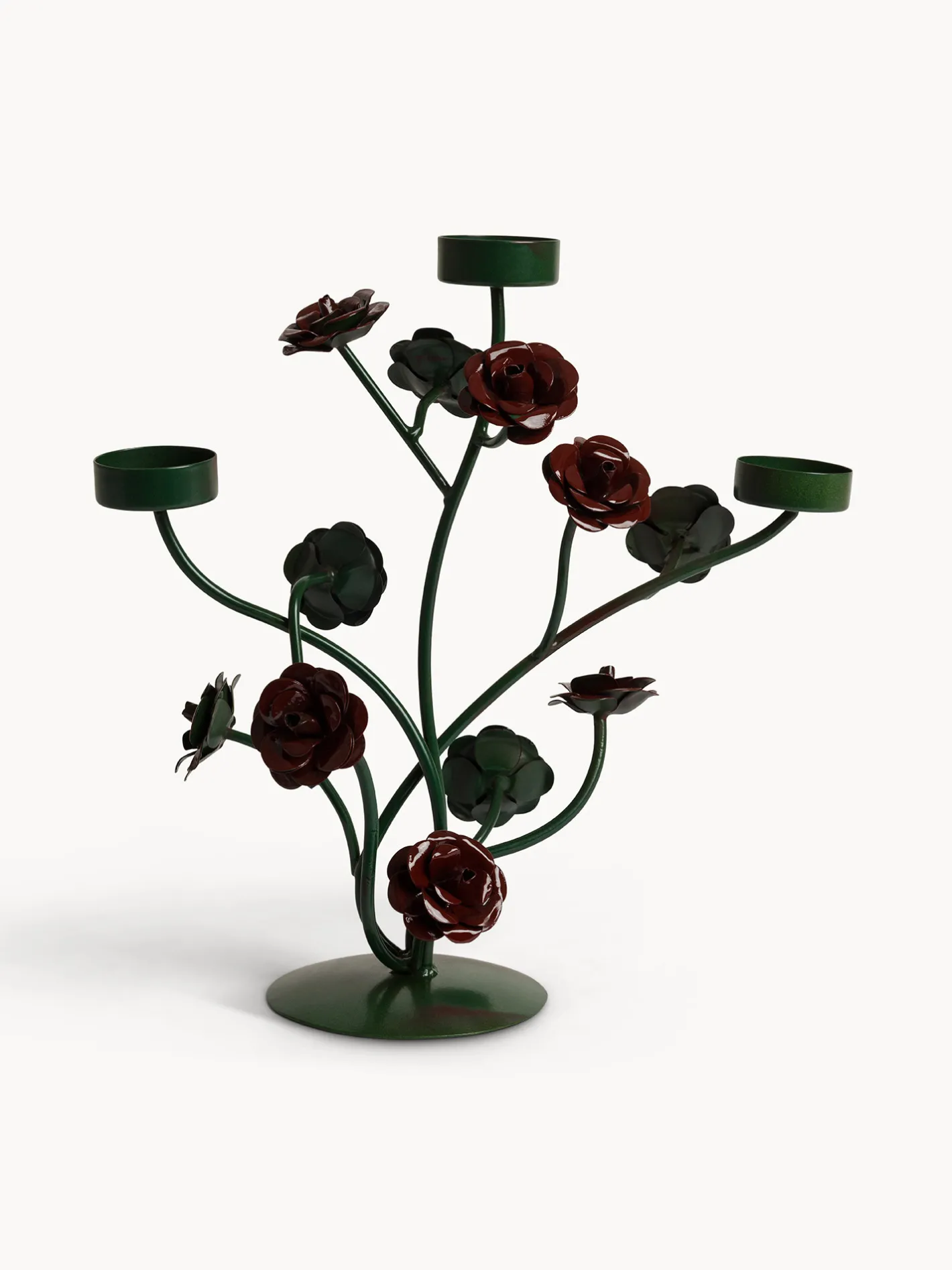 coincasa Lanterne, Candelieri E Portacandele|Porta t-light in ferro lavorato a mano Verde