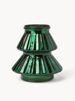coincasa Lanterne, Candelieri E Portacandele|Candele Natalizie|Porta t-light in vetro ad albero di Natale Verde