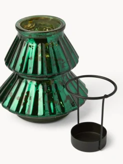 coincasa Lanterne, Candelieri E Portacandele|Candele Natalizie|Porta t-light in vetro ad albero di Natale Verde