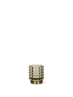 coincasa Lanterne, Candelieri E Portacandele|Porta t-light in vetro con dettaglio dorato Verde chiaro