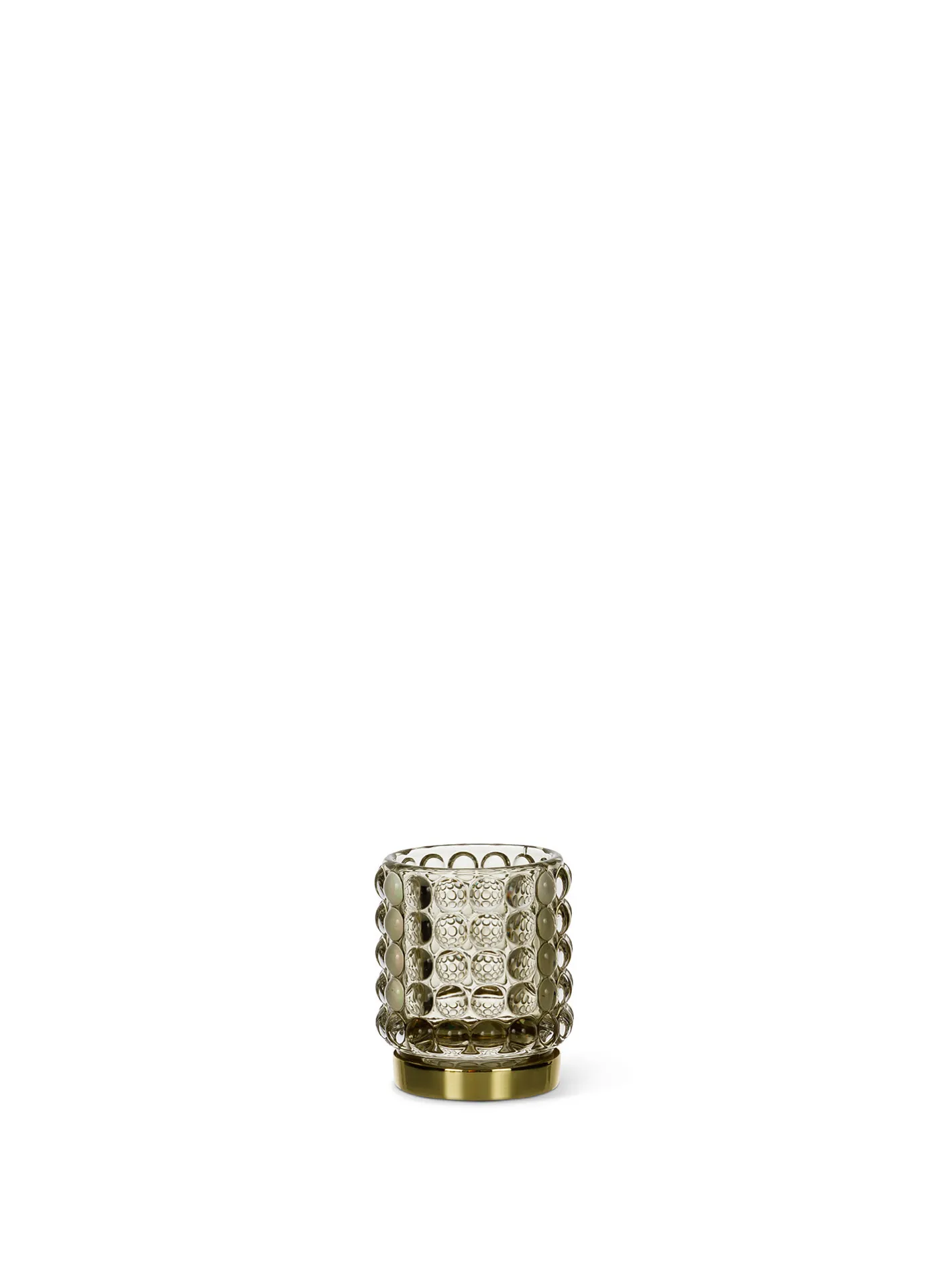 coincasa Lanterne, Candelieri E Portacandele|Porta t-light in vetro con dettaglio dorato Verde chiaro