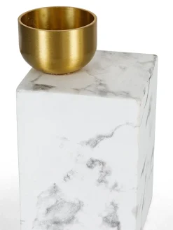 coincasa Candele E Diffusori|Altre Decorazioni Natalizie|Portacandela effetto marmo Oro