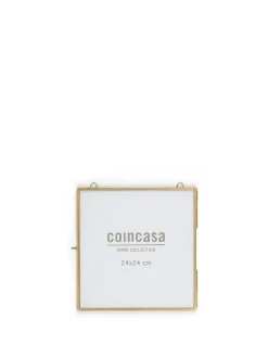 coincasa Portafoto E Cornici|Portafoto murale profili dorati 25x25 Marrone ottone