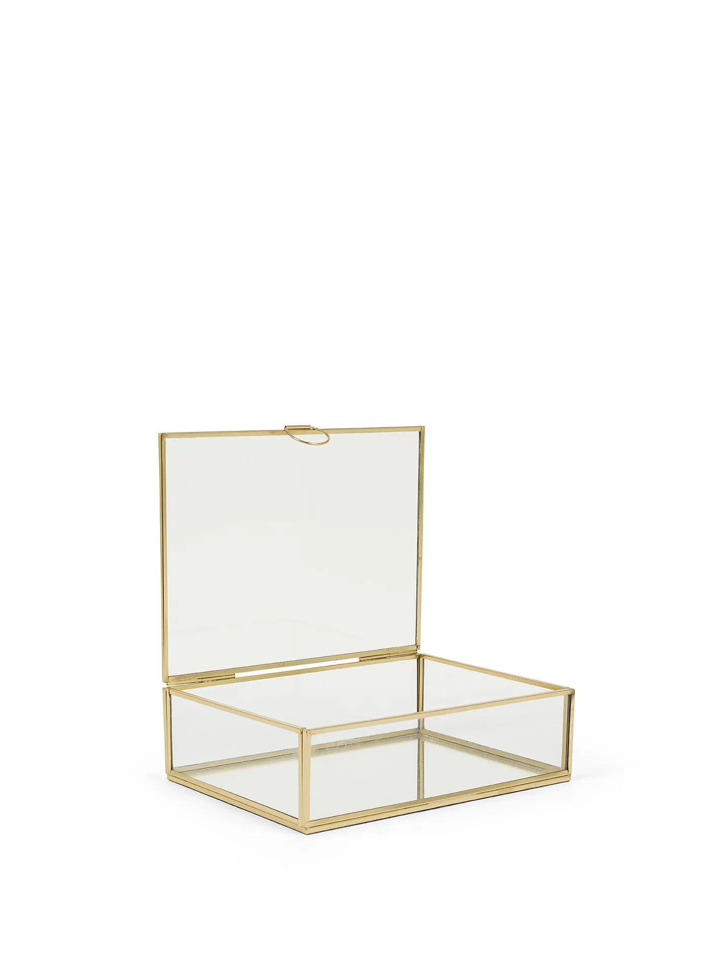 coincasa Soprammobili E Orologi|Portagioie in vetro bordi dorati Trasparente