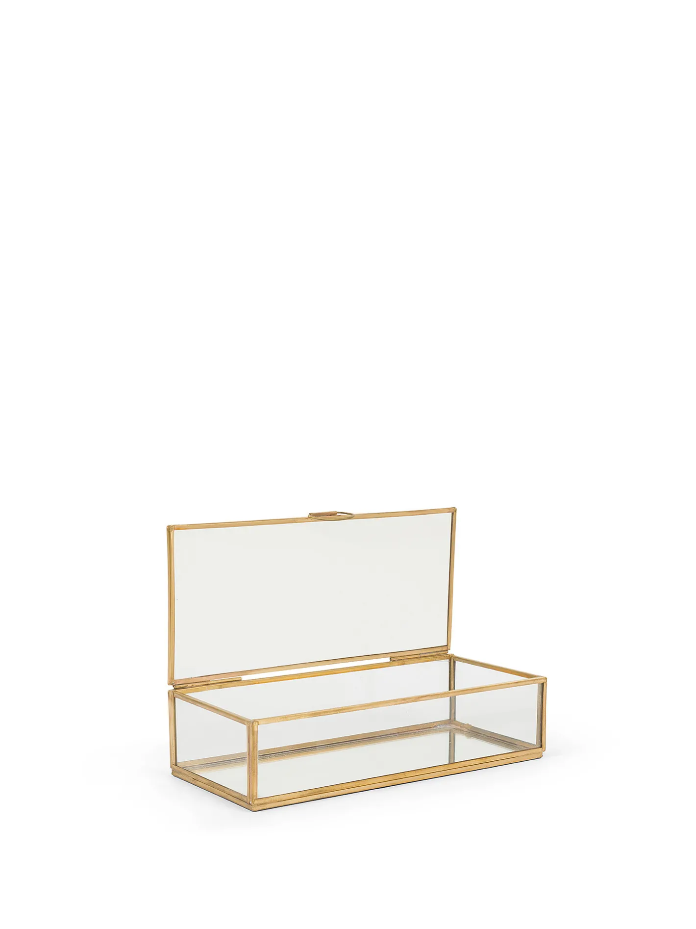 coincasa Soprammobili E Orologi|Portagioie in vetro bordi dorati Trasparente